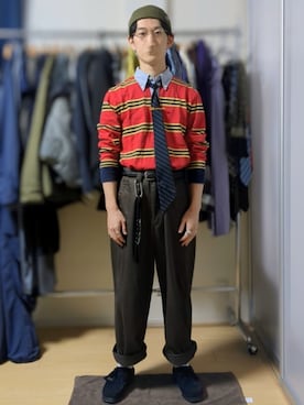 「アイテム（ネクタイピン）」を使った、AAaaさん（メンズ・168cm）の秋コーディネート