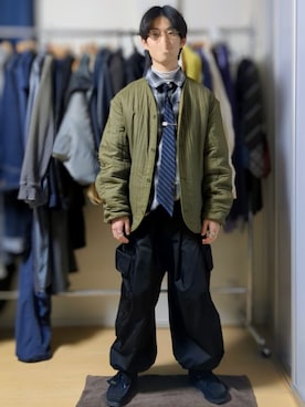「アイテム（ビジネスシャツ）」を使った、AAaaさん（メンズ・168cm）の冬コーディネート