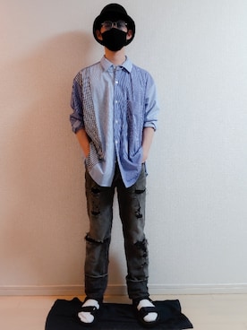 「COS（コス）のアイテム（サンダル）」を使った、AAaaさん（メンズ・168cm）の夏コーディネート