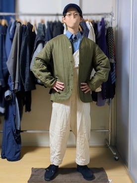 「アイテム（モカシン/デッキシューズ）」を使った、AAaaさん（メンズ・168cm）の秋コーディネート