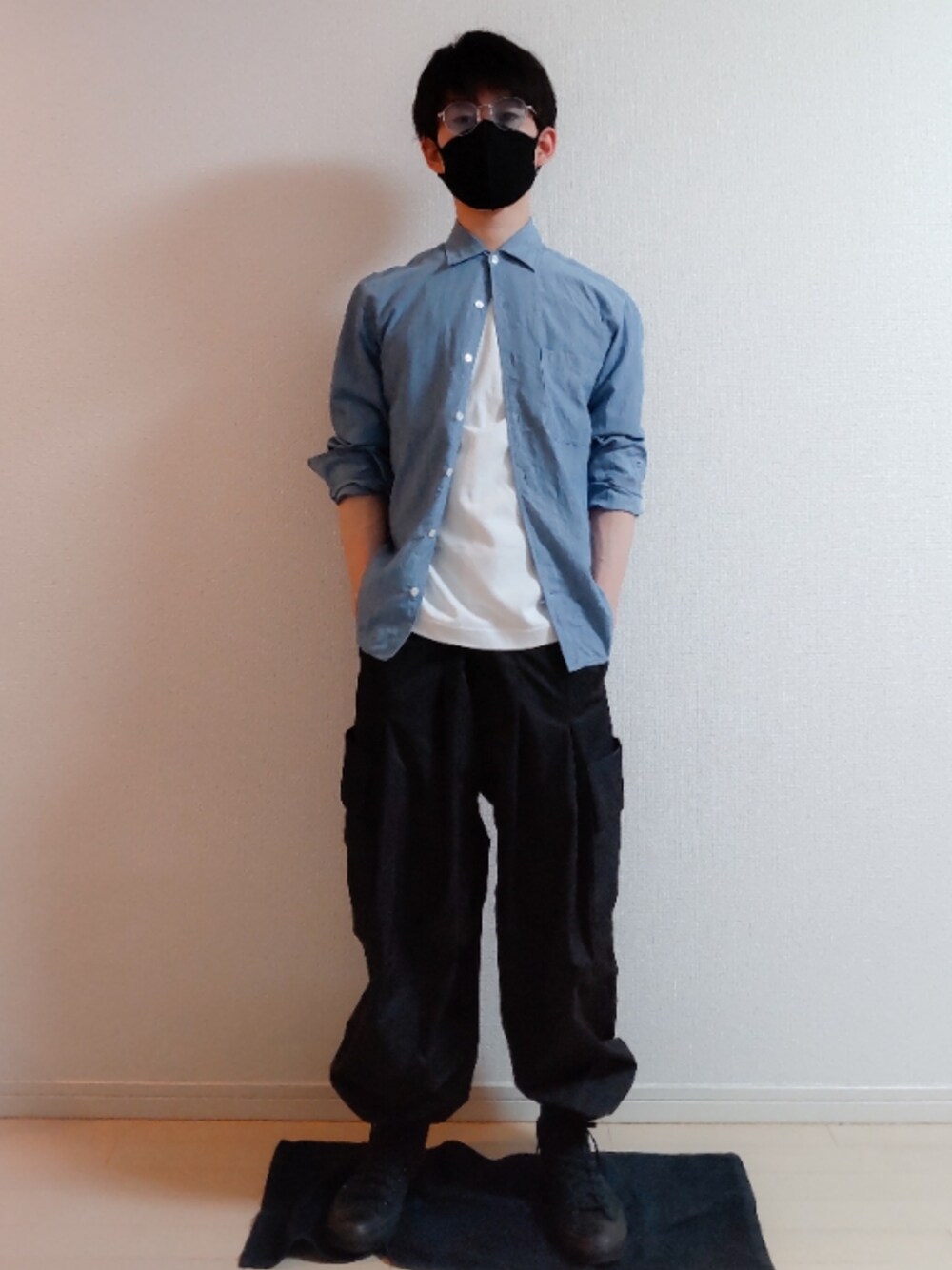「夏コーデ、サングラス」｜「UNIQLOのアイテム（メガネ、ブルー系）」を使った、AAaaさん（メンズ・168cm）の夏コーディネートの1枚目の写真
