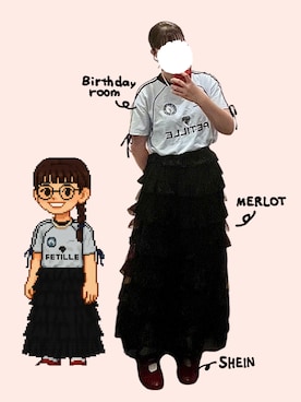 「MERLOT（メルロー）のアイテム（スカート）」を使った、👻🍷さん（レディース・168cm）の夏コーディネート