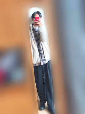 「アイテム（その他アウター、ホワイト系）」を使った、masaさん（メンズ・174cm）の秋コーディネート