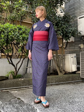 「刺繍」｜「アイテム（水着/着物・浴衣）」を使った、cameronさん（レディース・167cm）の夏コーディネート