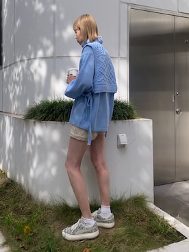 「キュロット」｜「アイテム（スニーカー）」を使った、cameronさん（レディース・167cm）の秋コーディネート