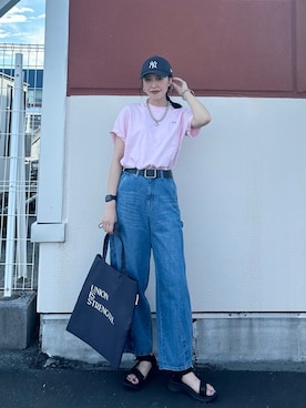 「coen」｜「アイテム（帽子）」を使った、わかめさん（レディース・169cm）の夏コーディネート