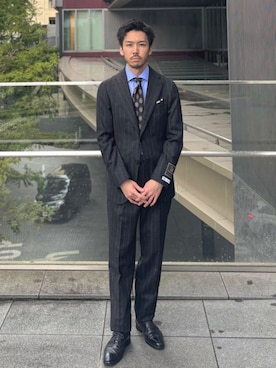 「アイテム（ハンカチ/ハンドタオル）」を使った、一谷さん（メンズ・174cm）の秋コーディネート