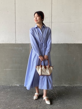 「prose verse（プロズヴェール）のアイテム（シャツワンピース）」を使った、Tsudaさん（レディース・167cm）の春コーディネート