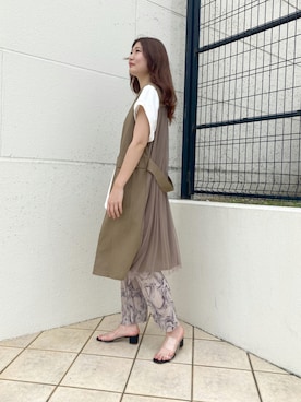 「クリアサンダル」｜「アイテム（その他アウター）」を使った、Tsudaさん（レディース・167cm）の夏コーディネート