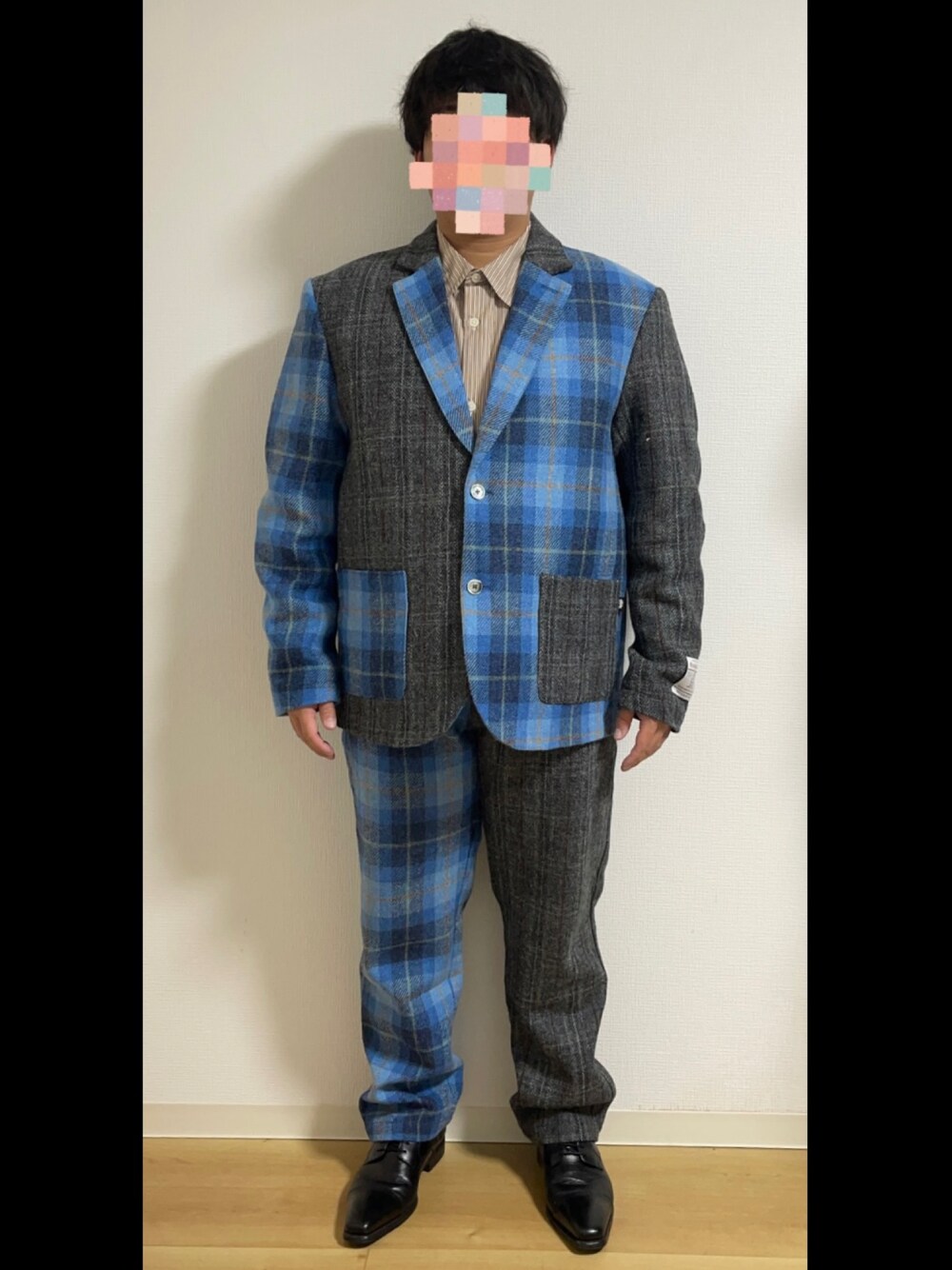 「スーツ」｜「STUSSYのアイテム（その他アウター、ブルー系）」を使った、tnk0225wakkirさん（メンズ・170cm）の冬コーディネートの1枚目の写真