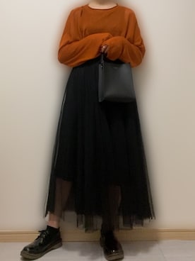 「Honeys（ハニーズ）のアイテム（タンクトップ）」を使った、りょうさん（レディース・159cm）の秋コーディネート