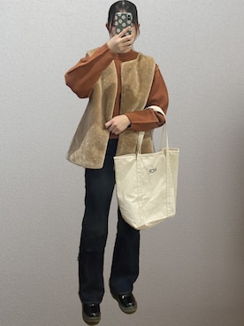 「Honeys（ハニーズ）のアイテム（その他シューズ）」を使った、りょうさん（レディース・159cm）の冬コーディネート