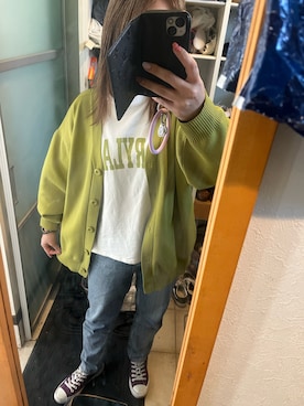 「GLOBAL WORK（グローバルワーク）のアイテム（デニムパンツ、ブルー系）」を使った、HIYO221さん（レディース・162cm）の秋コーディネート