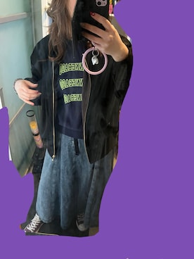 「GLOBAL WORK（グローバルワーク）のアイテム（MA-1）」を使った、HIYO221さん（レディース・162cm）の冬コーディネート