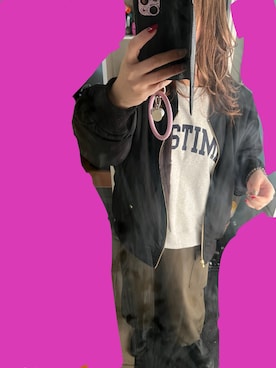 「GLOBAL WORK（グローバルワーク）のアイテム（MA-1）」を使った、HIYO221さん（レディース・162cm）の冬コーディネート