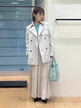 「INDIVI（インディヴィ）の【選べるデザイン】スモールワントップネックレス（ネックレス、シルバー系）」を使った、asamiさん（レディース・156cm）の春コーディネート