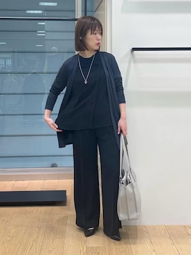 「INDIVI（インディヴィ）の【選べるデザイン】スモールワントップネックレス（ネックレス、シルバー系）」を使った、asamiさん（レディース・156cm）の春コーディネート