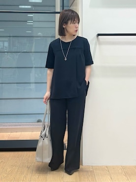 「INDIVI（インディヴィ）の【選べるデザイン】スモールワントップネックレス（ネックレス、シルバー系）」を使った、asamiさん（レディース・156cm）の春コーディネート