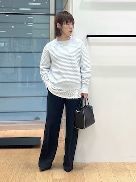 「INDIVI（インディヴィ）の【マルチWAY】2連シンプルパール調ネックレス（ネックレス、ゴールド系）」を使った、asamiさん（レディース・156cm）の春コーディネート