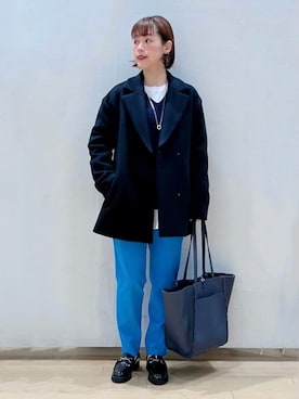 「インディヴィ」｜「アイテム（ステンカラーコート）」を使った、asamiさん（レディース・156cm）の秋コーディネート