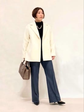 「テーラードコート」｜「アイテム（その他）」を使った、Itoさん（レディース・160cm）の秋コーディネート