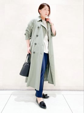 「カーキアウター」｜「アイテム（トレンチコート）」を使った、Itoさん（レディース・160cm）の春コーディネート