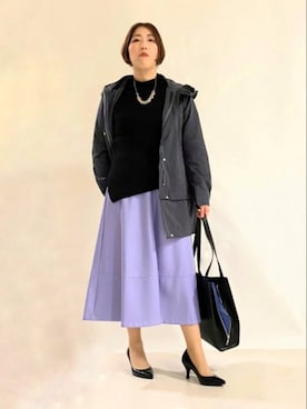 「ラベンダー」｜「アイテム（ブルゾン）」を使った、Itoさん（レディース・160cm）の秋コーディネート