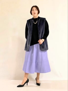 「ラベンダー」｜「アイテム（ブルゾン）」を使った、Itoさん（レディース・160cm）の秋コーディネート