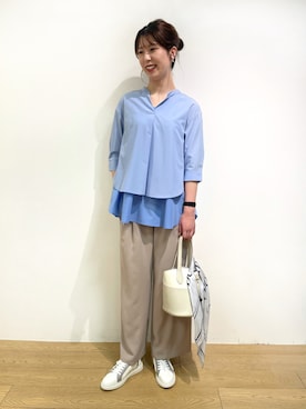 「レイヤード風」｜「アイテム（その他）」を使った、KANNAさん（レディース・170cm）の春コーディネート