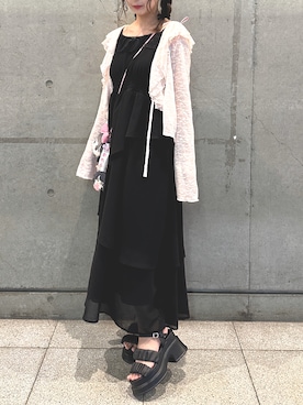 「アイテム（サンダル）」を使った、a k iさん（レディース・155cm）の秋コーディネート