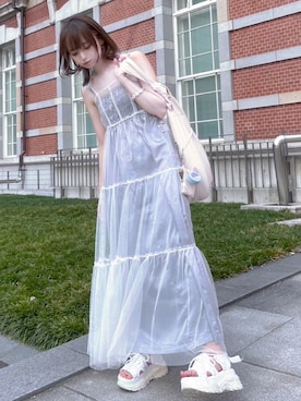 「PAGEBOY（ページボーイ）のアイテム（ワンピース）」を使った、ナナさん（レディース・153cm）の夏コーディネート
