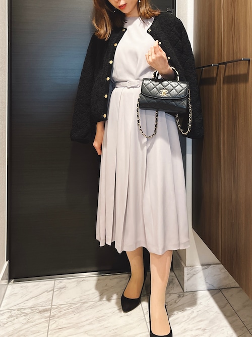 セール】【セレモニースーツ/手洗い可能】プリーツワンピース・共布