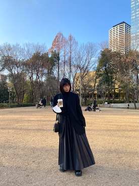 「Yohji Yamamoto（ヨウジヤマモト）のアイテム（ジャケット/アウター）」を使った、tmkkgmさん（レディース・156cm）の冬コーディネート