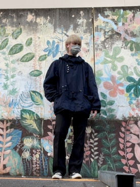 「ランチャーパンツ」｜「アイテム（その他アウター）」を使った、Raikiさん（メンズ・176cm）の冬コーディネート