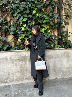 「ARMANI EXCHANGE（アルマーニエクスチェンジ）のアイテム（チェスターコート）」を使った、furuyamanさん（レディース・161cm）の冬コーディネート