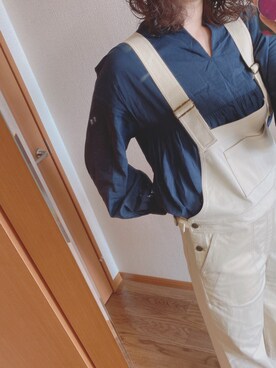 「CREDONA（クレドナ）のアイテム（サロペット/オーバーオール）」を使った、fumi33さん（レディース・161cm）の春コーディネート
