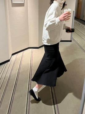 「one after another NICE CLAUP（ワンアフターアナザーナイスクラップ）のアイテム（スウェット）」を使った、naenae8さん（レディース・163cm）の冬コーディネート