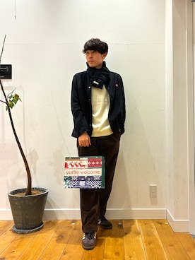 「アイテム（ノーカラージャケット）」を使った、ririru1300さん（メンズ・175cm）の冬コーディネート