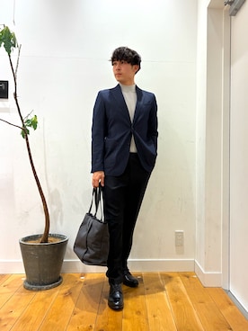 「アイテム（その他アウター、ブルー系）」を使った、ririru1300さん（メンズ・175cm）の冬コーディネート