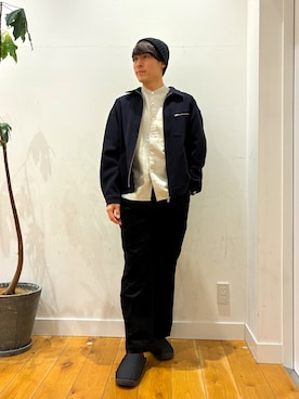 「アイテム（ニットキャップ/ビーニー）」を使った、ririru1300さん（メンズ・175cm）の秋コーディネート