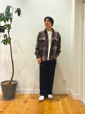「アイテム（ニットキャップ/ビーニー）」を使った、ririru1300さん（メンズ・175cm）の秋コーディネート