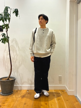 「URBAN RESEARCH DOORS（アーバンリサーチドアーズ）のハミルトンウールヘンリーネックニット（ニット/セーター）」を使った、ririru1300さん（メンズ・175cm）の秋コーディネート