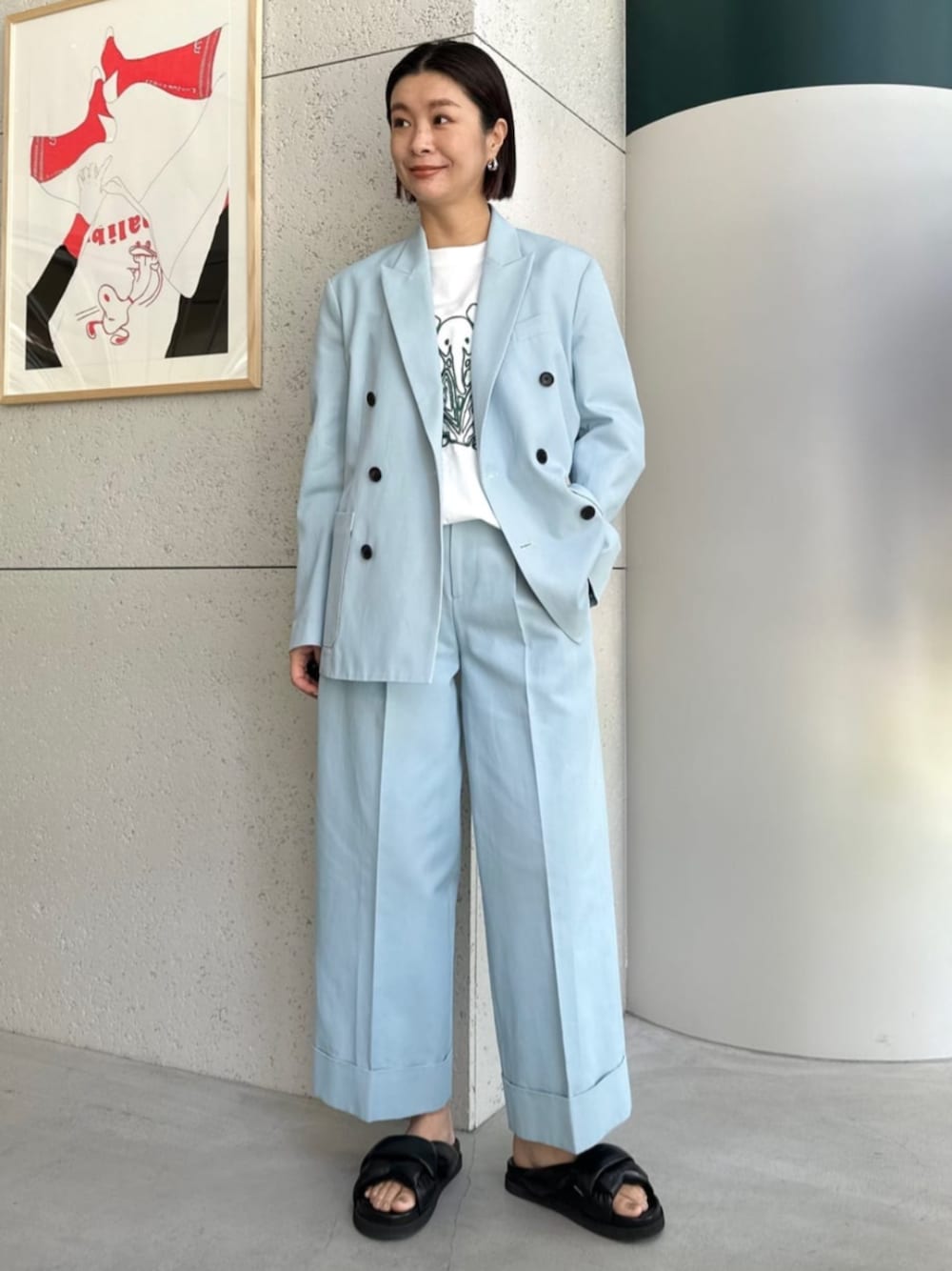 CABaN コットンレーヨンチノ ダブルブレストジャケットを使った人気 コットンレーヨンチノ CABaN ダブルブレスドジャケット ジャケット・アウター