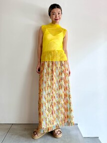 caban（キャバン）の「マルチツイード フリンジロングスカート