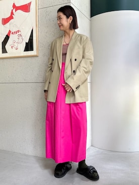 「トゥモローランド」｜「アイテム（ダウンジャケット/コート）」を使った、Hanada_TOMORROWLANDさん（レディース・166cm）の春コーディネート