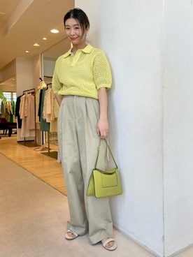 「アイテム（タンクトップ）」を使った、Hanada_TOMORROWLANDさん（レディース・166cm）の春コーディネート