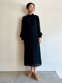バッカ 23SS ブラックフラワー ショートシャツ ブラウス 長袖 36 BACCA（バッカ）の「□ブラックフラワー ショートシャツ（シャツ