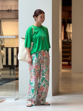 「TOMORROWLAND （トゥモローランド）のLIE STUDIO THE SOFIE リング（リング、ゴールド系）」を使った、Hanada_TOMORROWLANDさん（レディース・166cm）の夏コーディネート