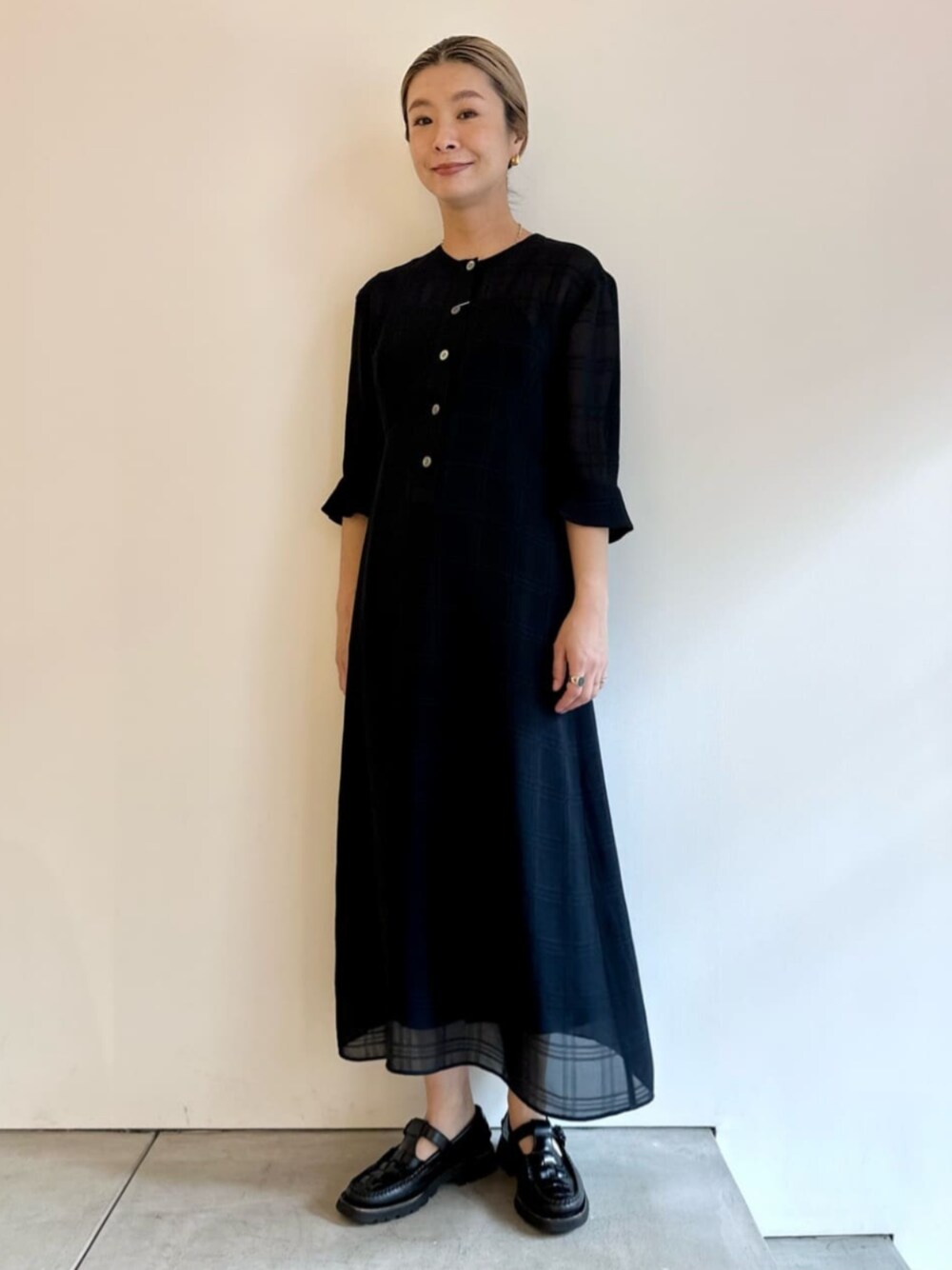 BACCA ワンピース BACCA（バッカ）の「□□□レノウェーブ ブロックチェックロング
