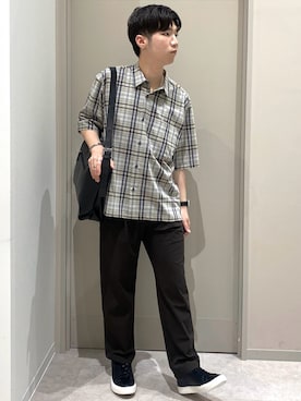 「GLOBAL WORK（グローバルワーク）のらくっションコートスニーカー/993498（スニーカー、ブラック系）」を使った、ゆさん（メンズ・175cm）の春コーディネート